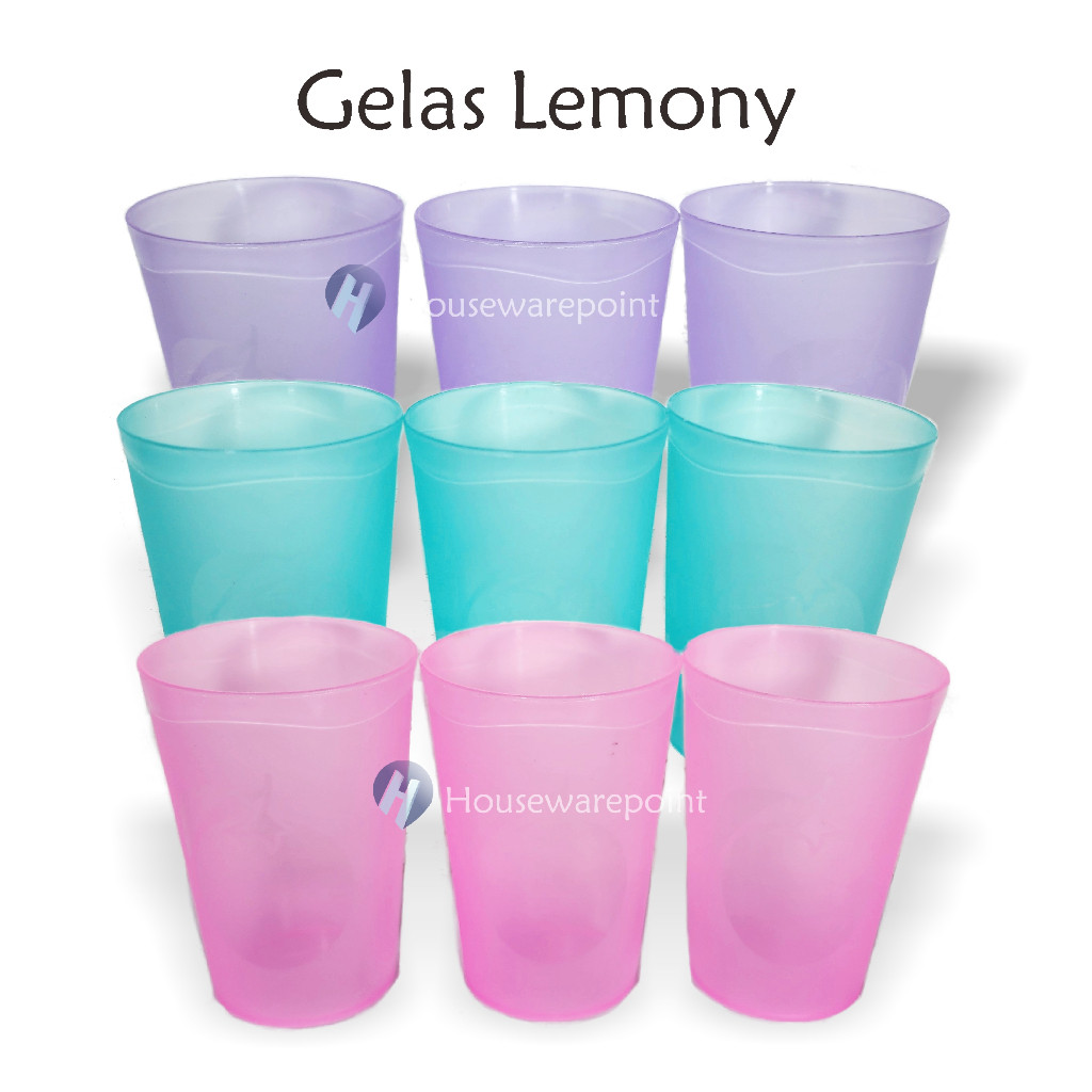 12 Pcs Gelas Plastik Gelas Minum Termurah Gelas souvenir  Gelas Pesta (GELAS LEMONY)