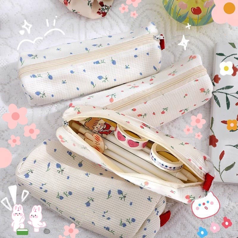 

Tempat Pensil Motif Bunga/Kotak pensil bunga segar kecil/Tas penyimpanan alat tulis/Tas penyimpanan kecil