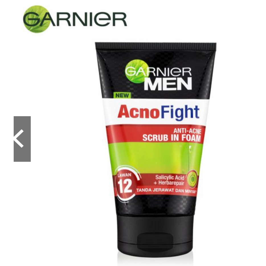 Garnier Men Acno Fight Anti Acne Foam 100 ml Sabun Cuci Muka Wajah Pria