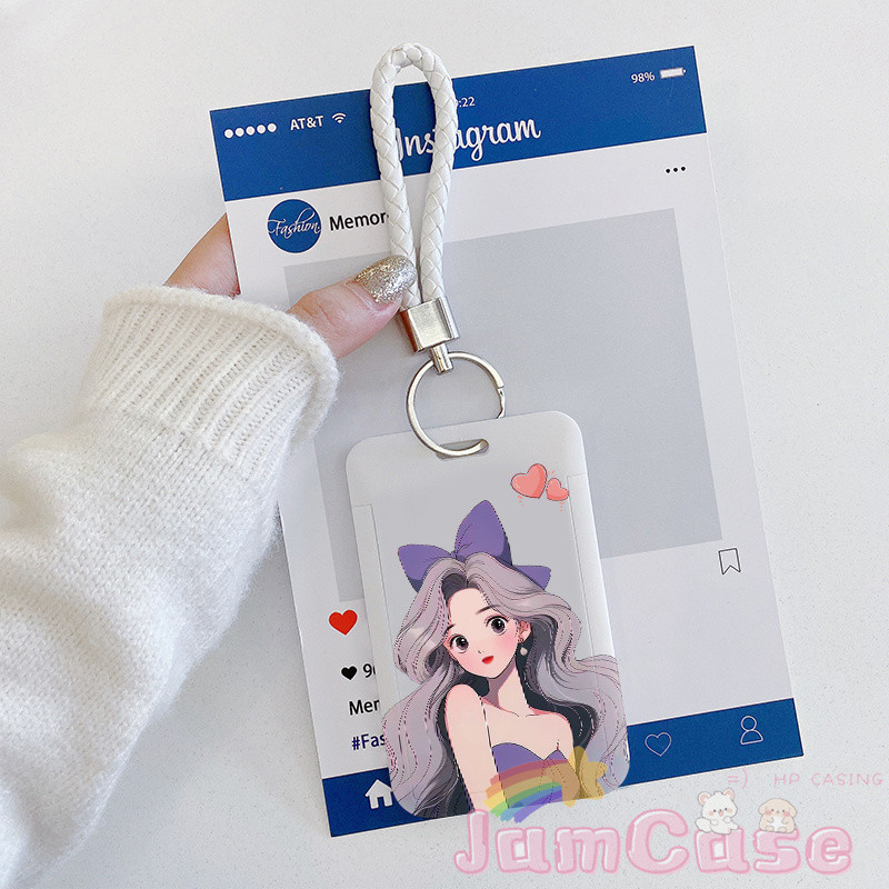 

Gadis pita ungu ID Card Astronaut Kartun Tempat Pelindung Lebal Kerja Kartu Akses 【Pencetakan 3D，kartun，Tahan jatuh，Kartu identitas yang dapat diinstal，Kartu Bus，Kartu bank】