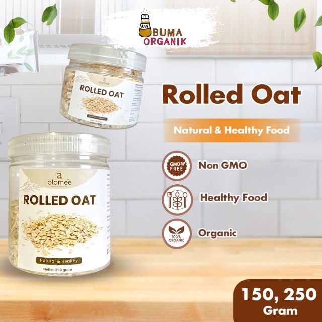 

ALAMEE Rolled Oat Gantum Utuh Biji Kasar Instan Oats Organik Sarapan Cemilan BUMA