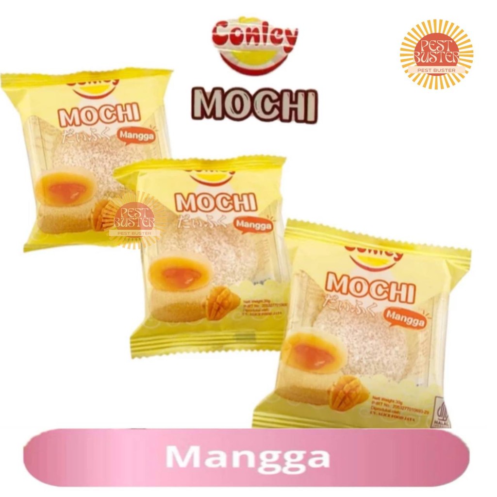 

Conley Mochi 30gr Jepang Rasa Mangga Cemilan Enak Snack Anak Murah daifuku Premium Lembut Kenyal Halal BPOM Original