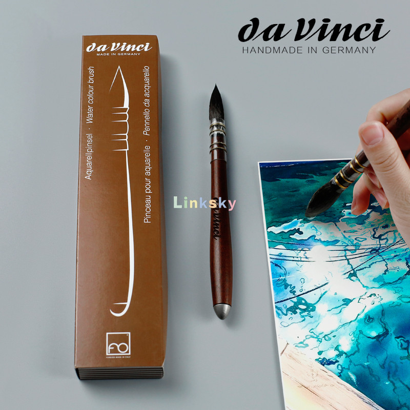 

Da Vinci Series 499 Traditional Wash Brush Size 3 with Ethergraf Metalpoint Tip for 'silver Point Drawing', Blue Squirrel Hair