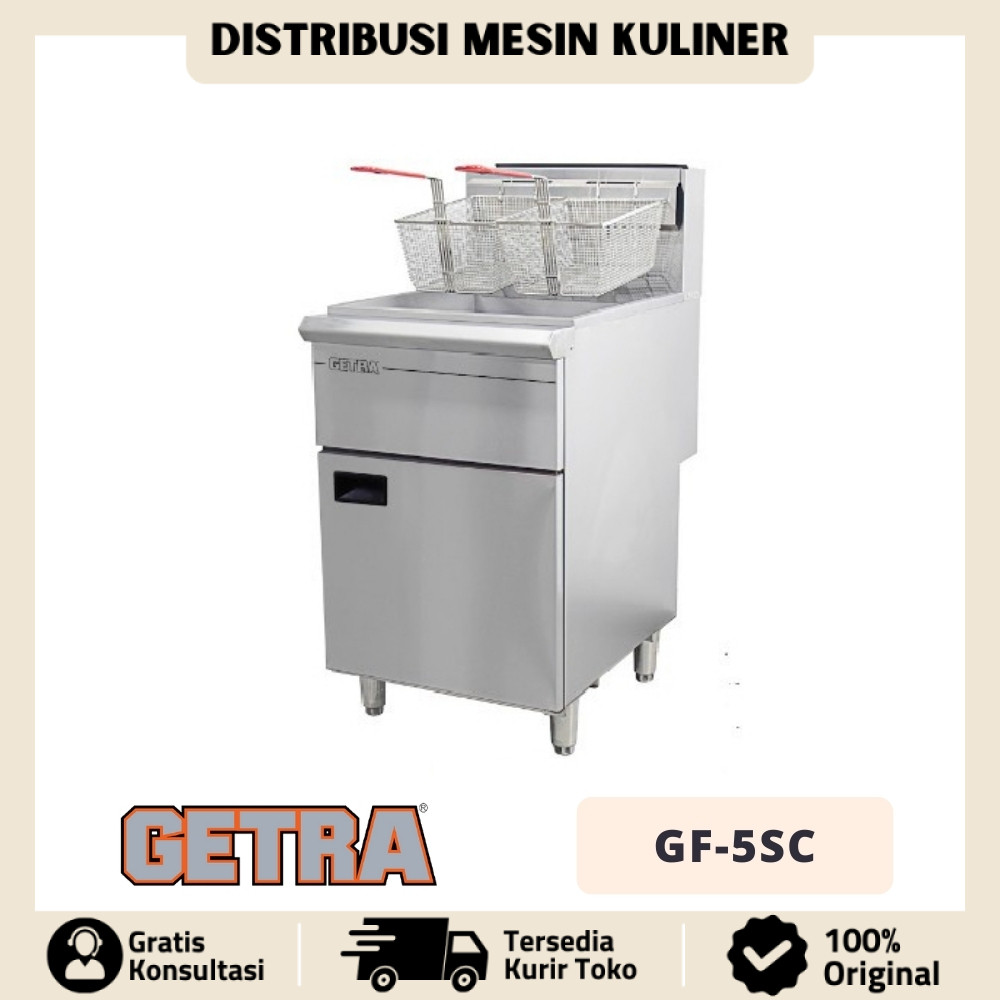 GETRA GF 5SC GF-5SC GAS DEEP FRYER 30 LITER STAINLESS STEEL