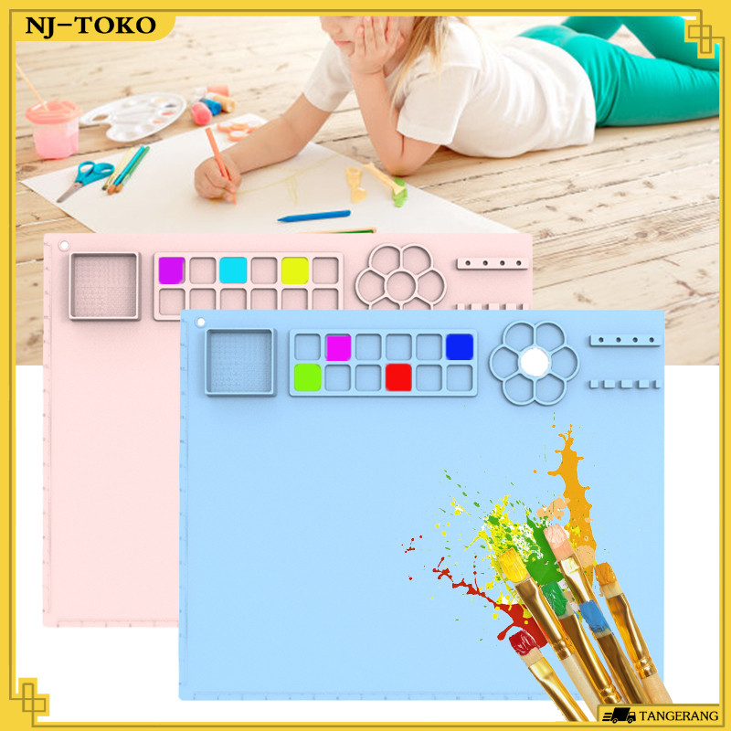 

40*50cm Art Mat Silikon Kelas Makanan Painting Mat Tahan Api Waterproof Dengan Palet