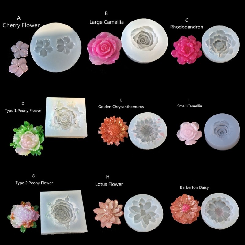 

R3MC Diy Crystal Epoxy Resin Daisy Lotus Camellia Silicone Mold for Home Decoration