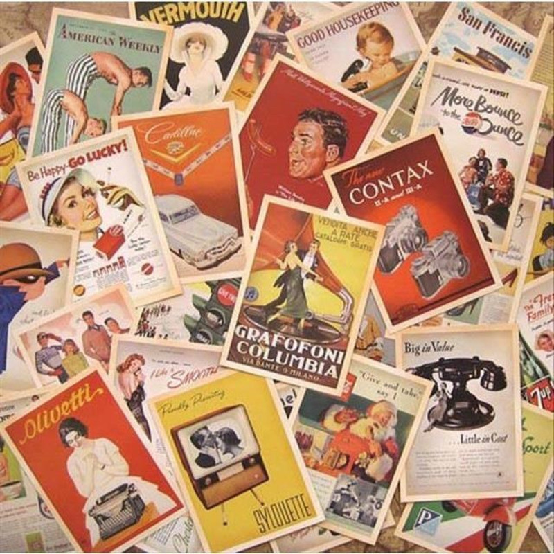 

32pcs Retro Old Photo Postcard Classic Movie Cartoon Dairy Album Wall Decoration Poster Vintage Collectible Card Stationery Gift