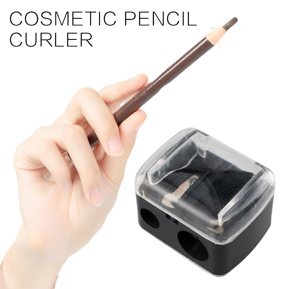 

Portable Makeup Pencil Sharpener Double Single Holes Design with Eyeliner Girls Gift School Supplies Working