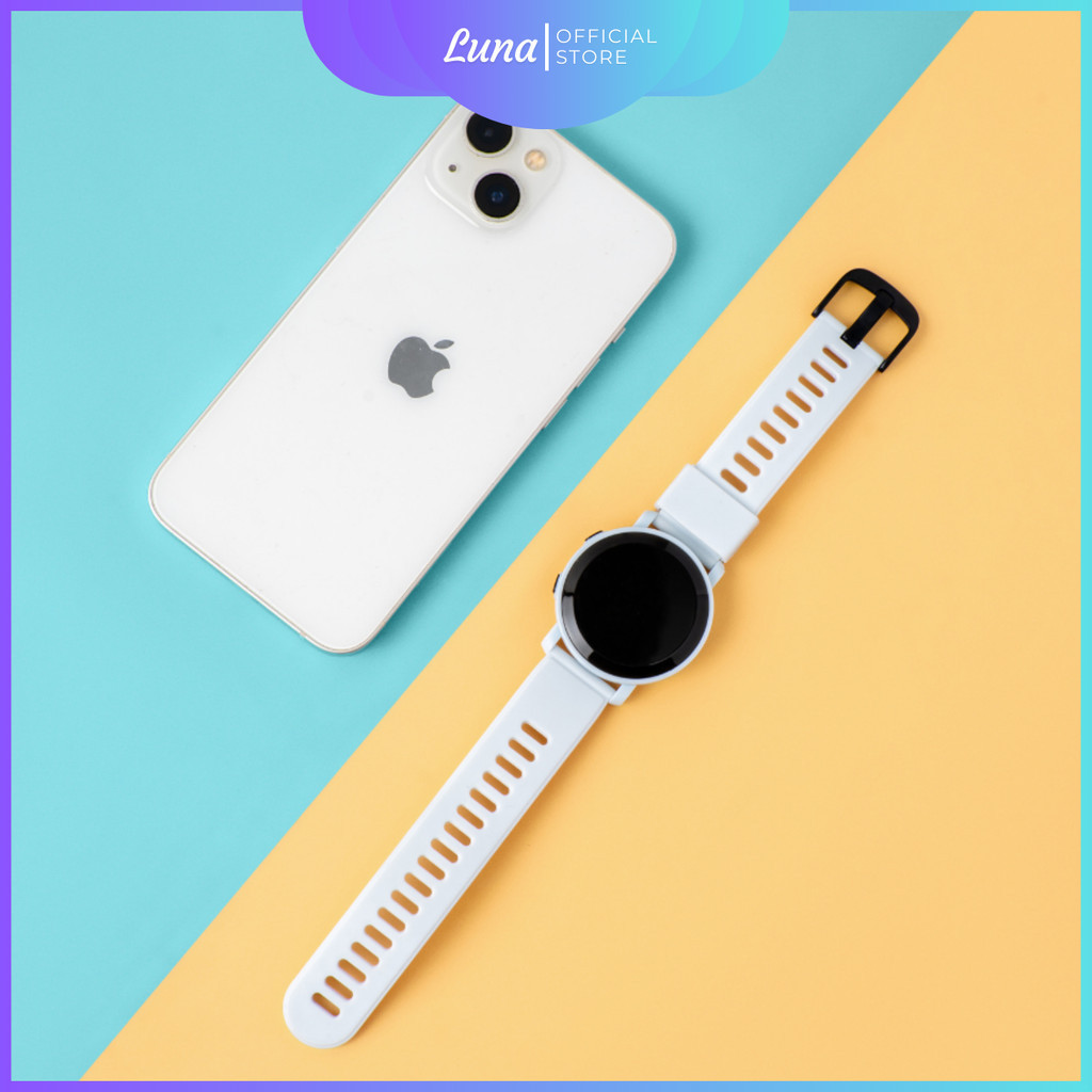 Jam Tangan Bulat Kecil Wanita Pria Rubber Strap Digital LED Watch Jam Tangan Bulat Kecil