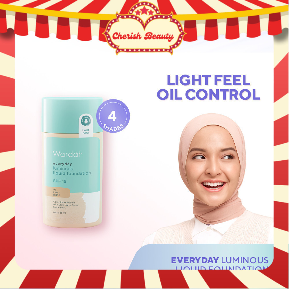 WARDAH Everyday Luminous Liquid Foundation - Alas Bedak Cair luminus natural