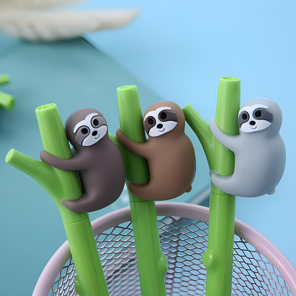 

Korean Cool Cute Sloth Pens Kawaii Writing Gel Ink Pen Kids Children Funny Fun Aesthetic Stationery School Office Journal Supply