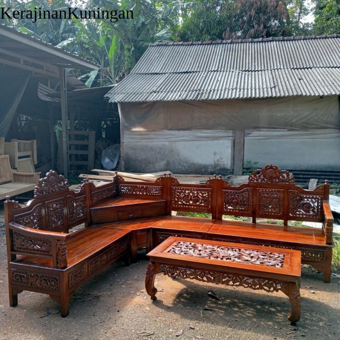 kursi sudut ukiran jati tua kursi tamu sudut ukiran kursi tamu L kursi tamu pojok kursi ruang tamu s