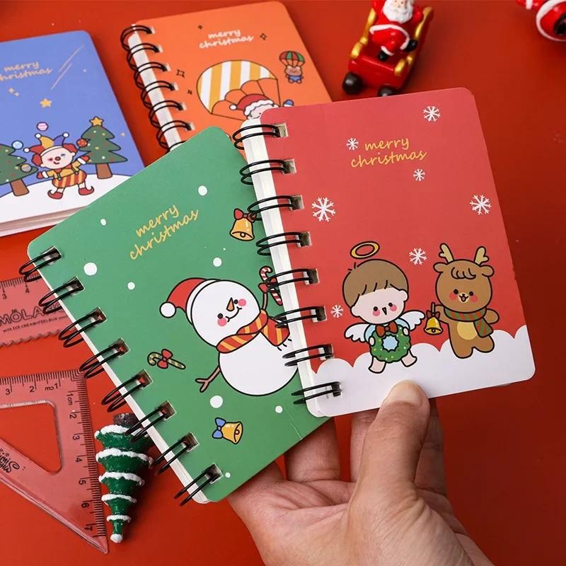 

4 Pcs set Coil Book Student Mini Portable Christmas Festival Gift Journal Notebook School Office Supplies Wholesale