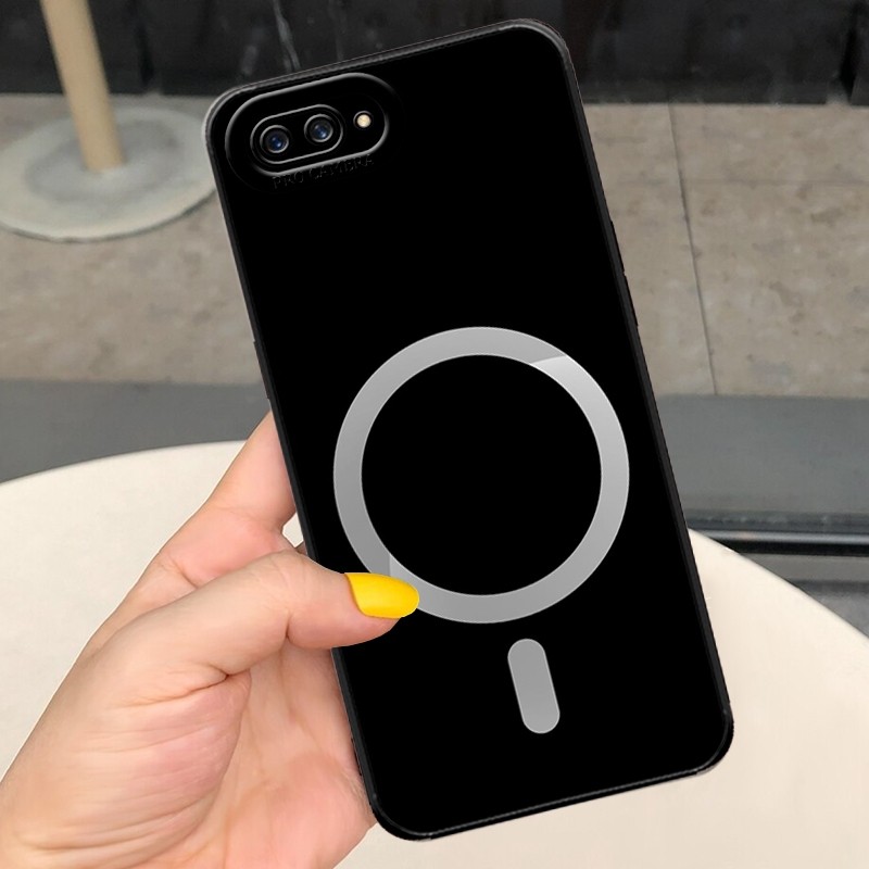 Softcase Cassing Hp Oppo A3S / C1 New Pro Camera Series Magsafe Tombol Keren Handphone Lembut Siliko