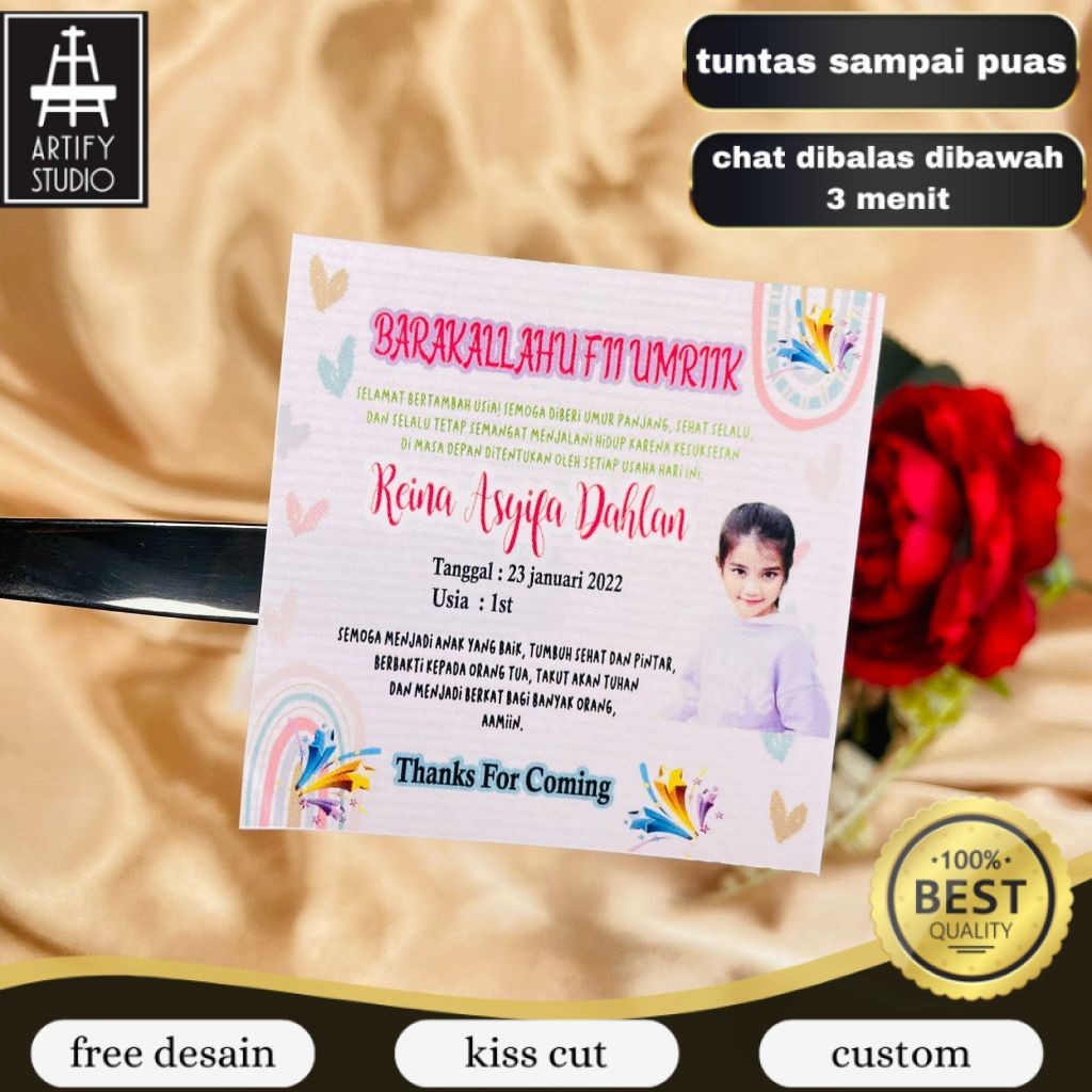 

Artify 2-4 Stiker Ultah Anak Ulang Tahun Label Bentuk Kotak Sticker Ulang Taun Free Desain Bandung