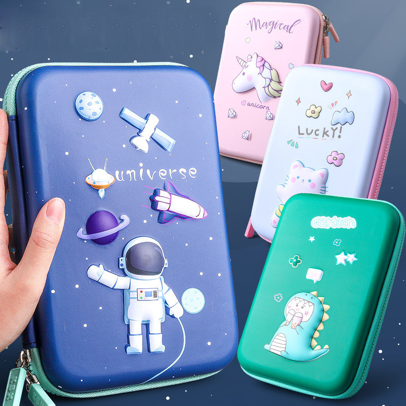 

Cute 3D Cartoon Universe Pencil Cases Large Capacity Mulfunction Kawaii Unicorn School Student Pen Bags Box Stationery Supplies