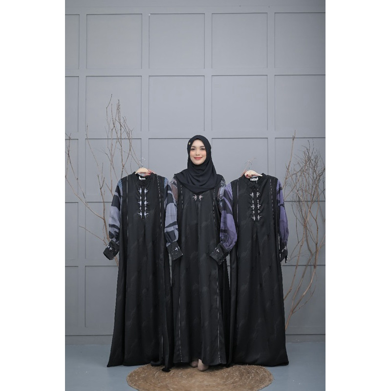 Darabirra Gamis Golden Metallic Jacquard Organza Swarovsky