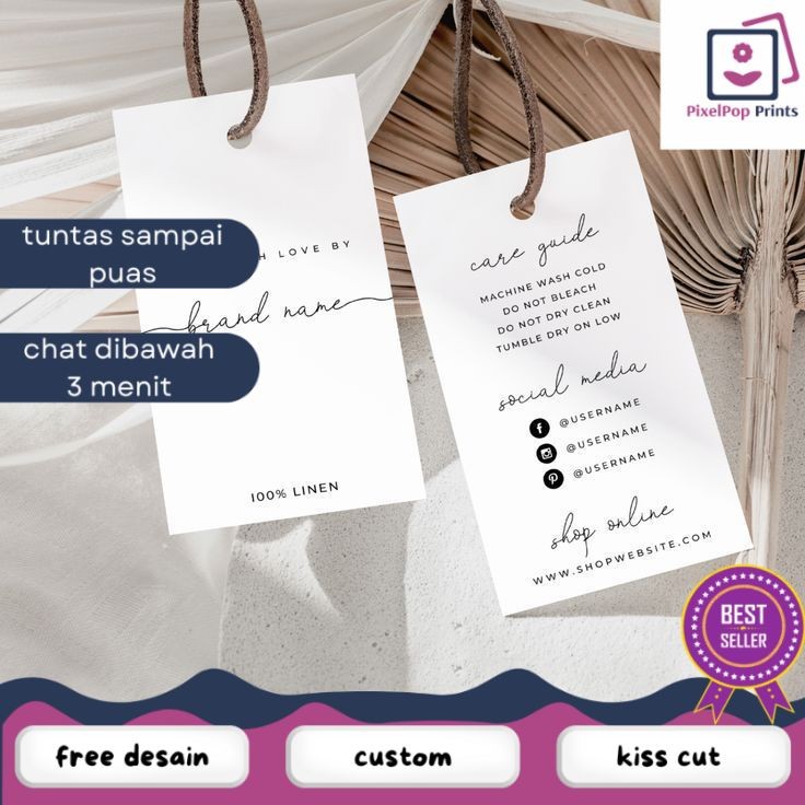 

Opikapip 4 2-7 Hang Tag Custom Label Baju Hangtag Hijab Jilbab Pakaian Thrift Per A3 Free Desain