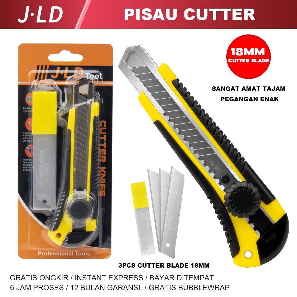 

Promo Hebat! JLD Pisau Cutter 18MM Utility Knife CUTTER MURAH CUTTER SHARP L500