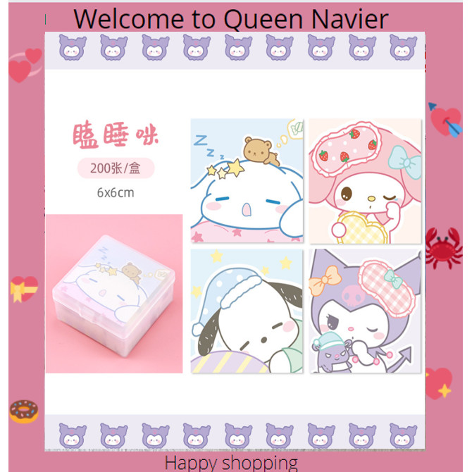 

QN - Stikcy notes 200 lbr strip sanrio lucu Memo tempel plaid