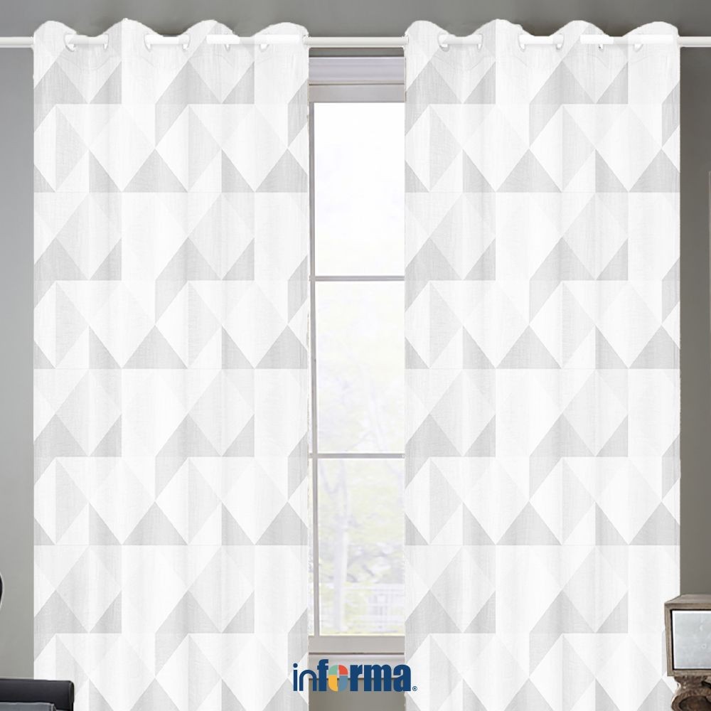 Informa 140x250 cm Set 2 pcs Aaliyah Gorden Print Tirai Kerai Hordeng Kain Penghalang Cahaya Jendela