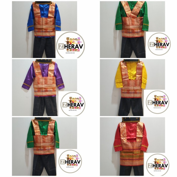 TERLARIS_[ Baju Adat ] baju adat aceh baju saman anak laki perempuan S M XL XXL dewasa TK SD - Merah