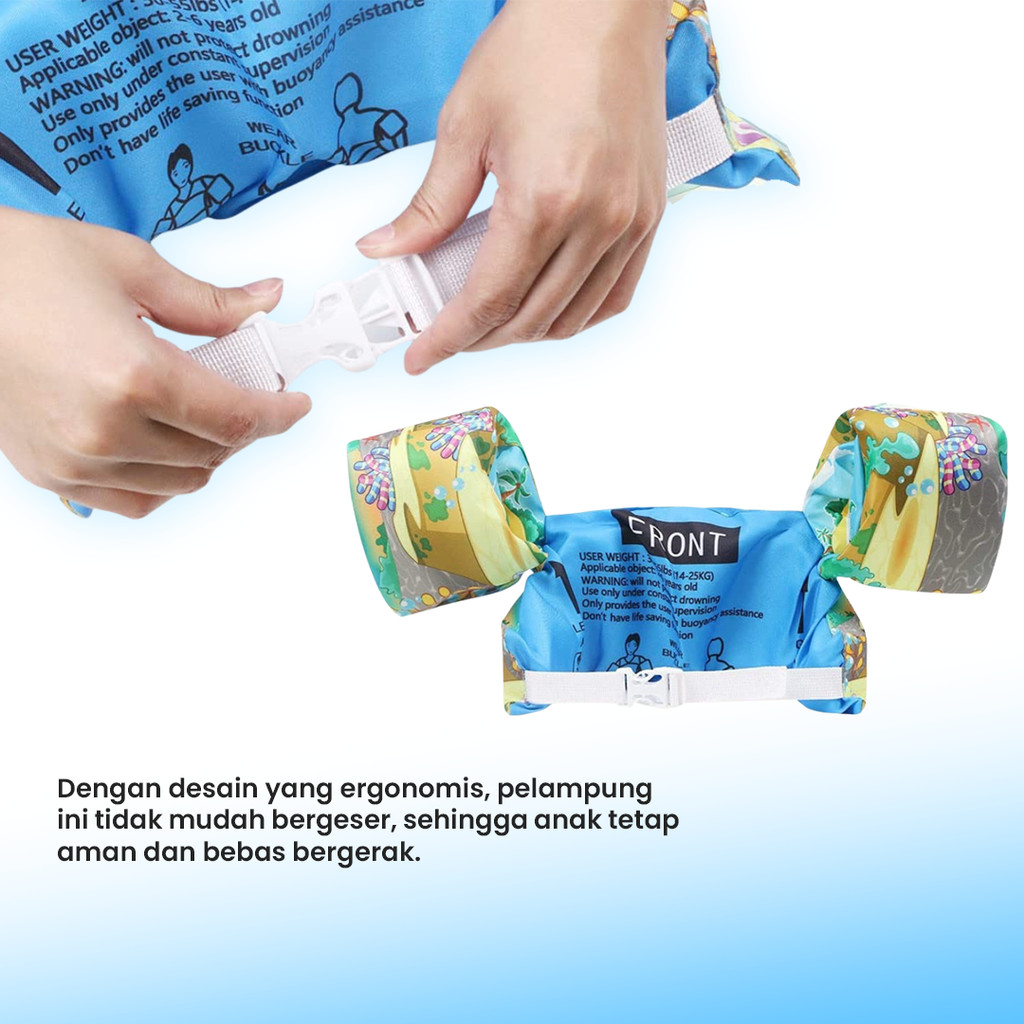 Sportix - Pelampung Renang Rompi Lengan Busa Anak Usia 2-6 Tahun Unisex - Pelampung Busa Motif