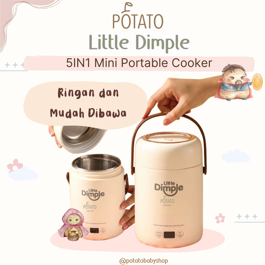 Little Dimple Mini Portable Cooker Alat Masak Mpasi Rice Cooker Multicooker