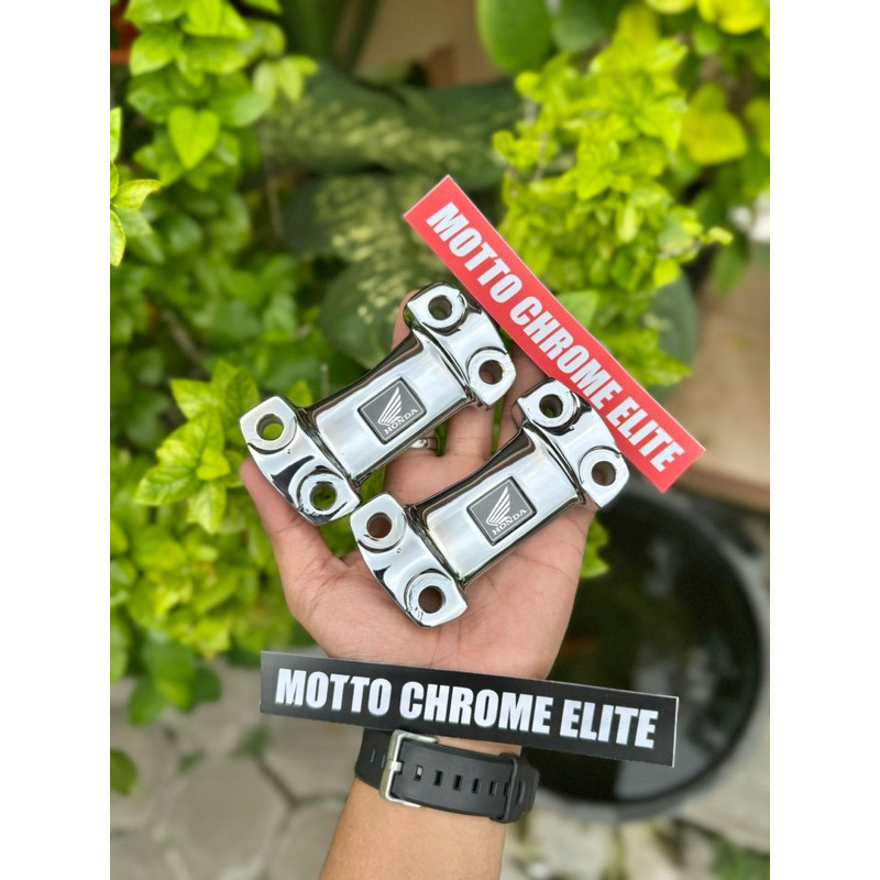 Klem Tutup Raiser CHROME Stang Stir Honda Cb150r CB Old 150 R Awal Old Pnp Tiger Megapro Verza Origi