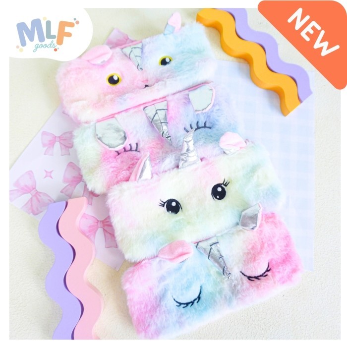 

MLF Goods - Fur Unicorn Pencil Case / Tempat Pensil Motif Mermaid / Pencil Case Motif Lucu / Pencil Case Bulu Halus / Kotak Pensil Karakter Lucu Cute Kawaii