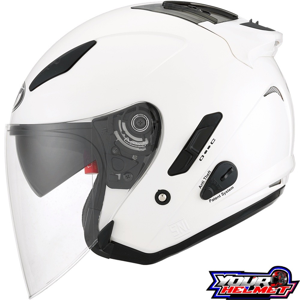 Helm KYT Galaxy Flat R Solid - White