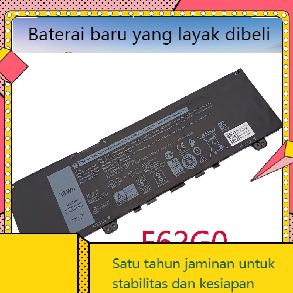 Sesuai untuk Dell Inspiron 13 5370 7370 7373 7380 F62G0 toko pasokan langsung baterai laptop