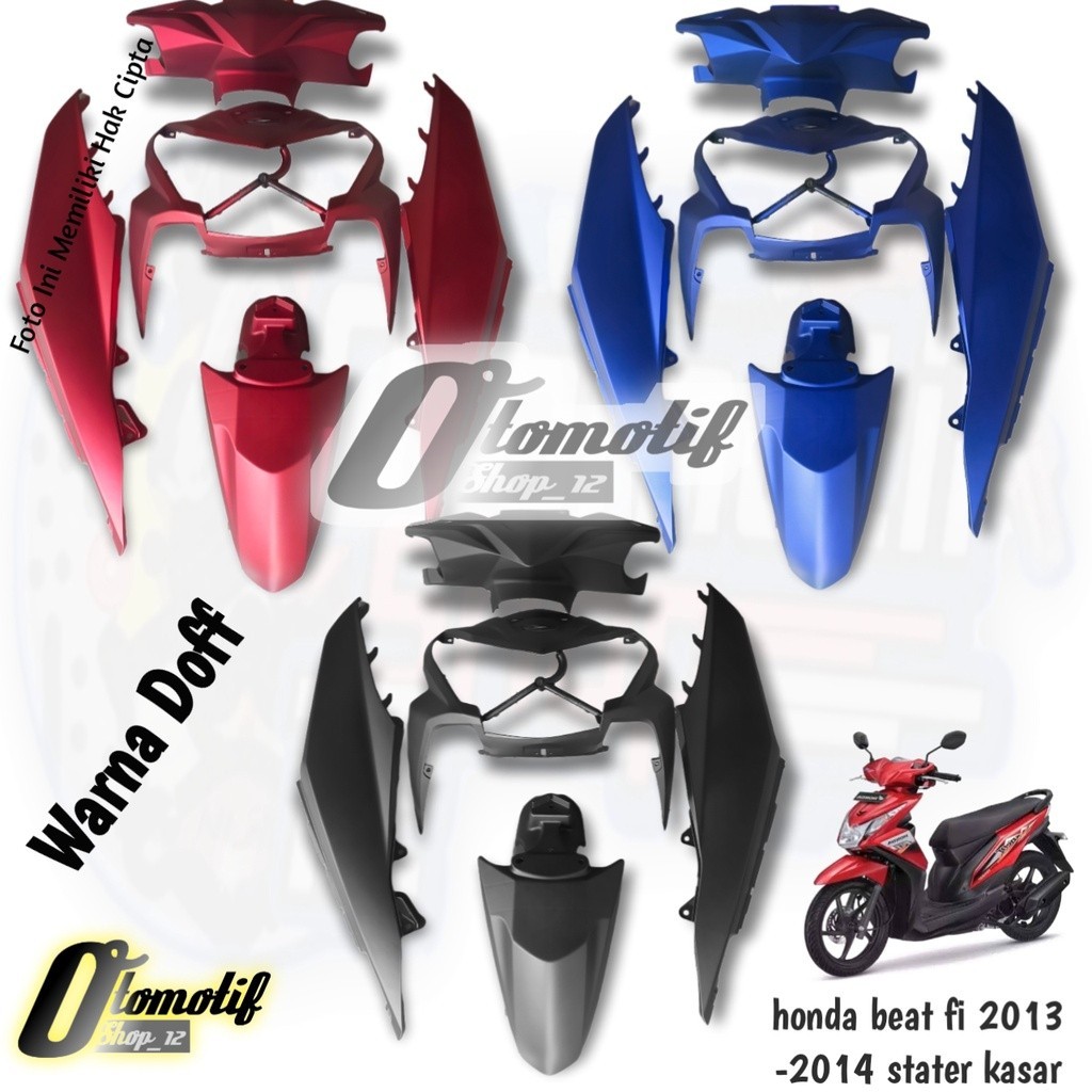 Cover Body Full Halus Beat Fi 2013 - 2014 Merah Doff Biru Doff  hitam doff stater kasar/halus