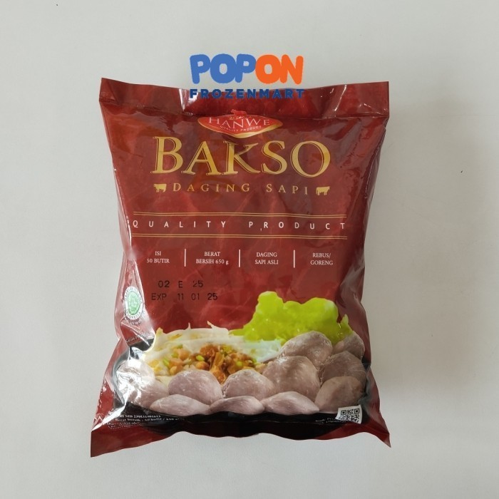 

HANWE Bakso Sapi Premium 50 butir 650 Gram