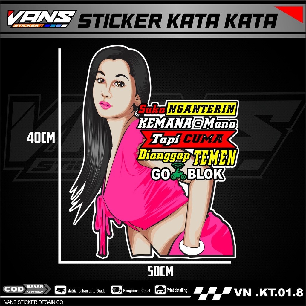 Stcker kata kata keren, sticker cewek, sticker kaca mobil, sticker truck, sticker pick up, stikcer c