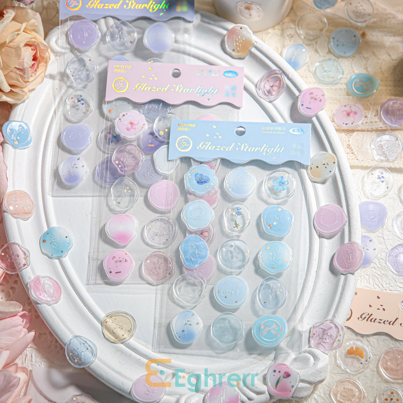 

Eeghrerr Stiker segel stempel panas stiker dekoratif amplop saku segar stiker penyegelan lucu Stiker Dekorasi Foto Album