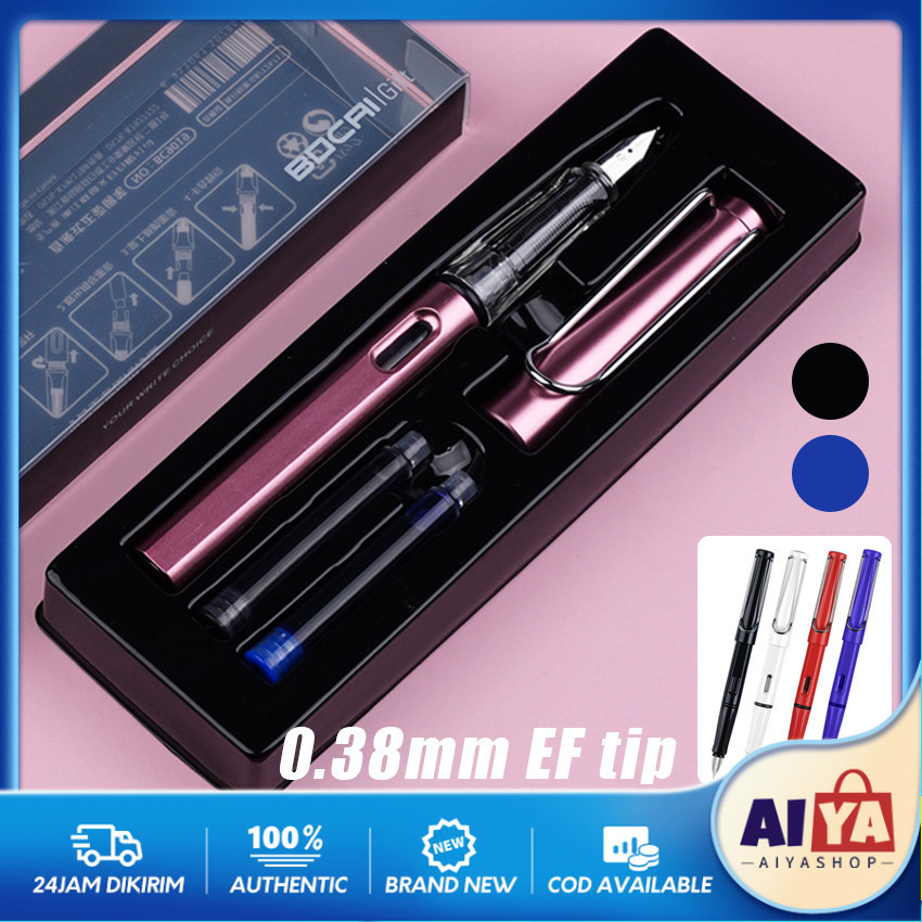 

Fountain Pen Pena Tinta Ink Pen 0.38Mm Bahan Plastik Refill Tinta Hitam & Biru Untuk Berlatih Kaligrafi