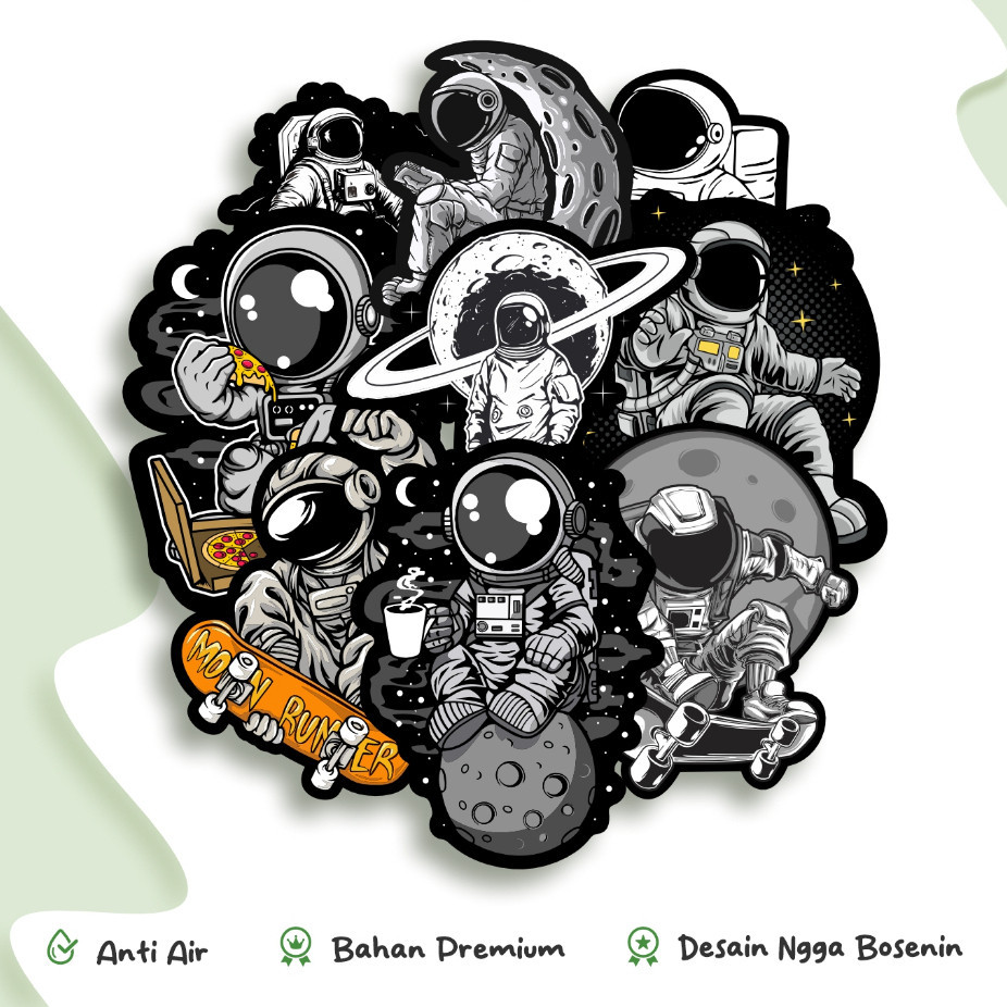 

52 Pcs Sticker Pack Nasa Astronot 3D Aesthetic Anti Air untuk Case HP Tumbler Laptop
