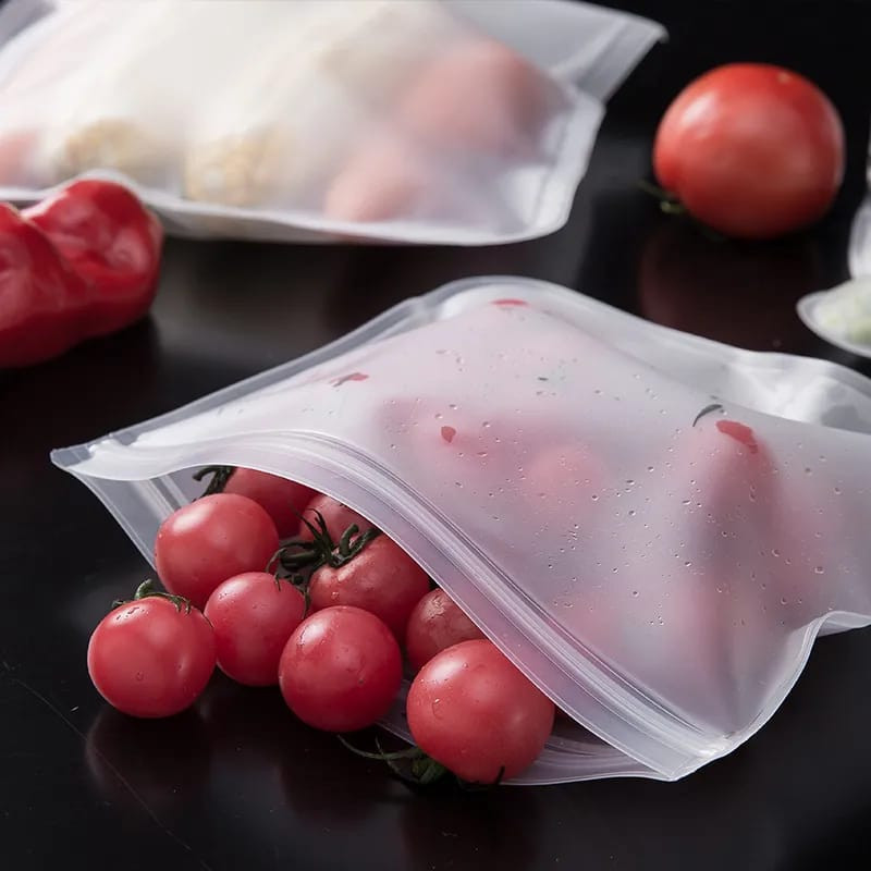 Plastik Ziplock Silicone Plastik Penyimpan Makan Reusable Ziplock Silicone Pouch