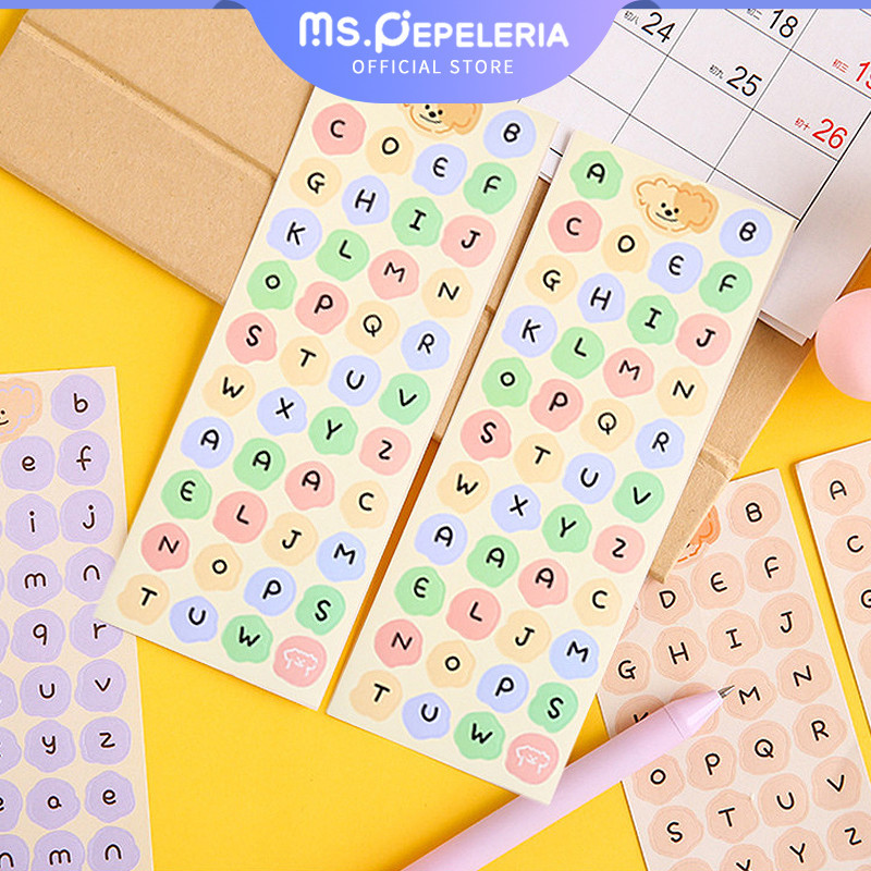 

stiker aesthetic Alfabet Dan Angka/Rounded Label Sticker Alphabet/CUTE ALPHABET Sticker Deco DIY Planner-Ms.Pepeleria