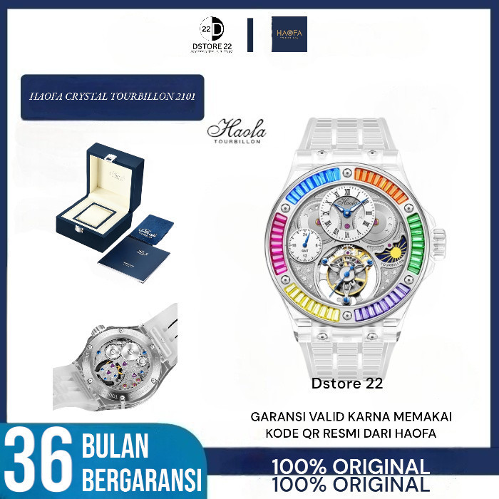 HAOFA CRYSTAL CASE TOURBILLON GMT WATCH 2101 - A