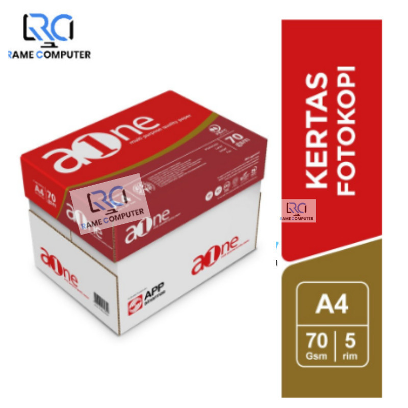 

AONE Kertas HVS 70 GSM A4 - 1 Box = 5 Rim Kerasta fotocopy / kertas print