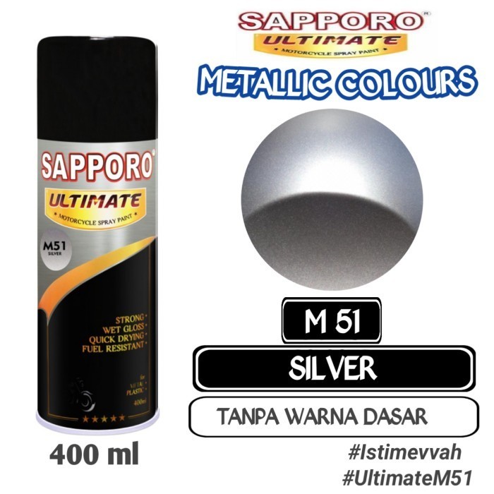 

SAPPORO ULTIMATE M51 SILVER 400ml Cat Semprot Pylok Pilok Pylox