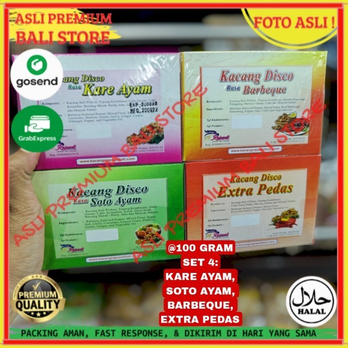 

SET 4 OLEH OLEH MAKANAN CEMILAN CAMILAN SNACK KULINER KHAS ASLI ORI ORIGINAL BALI KACANG DISCO SOTO AYAM