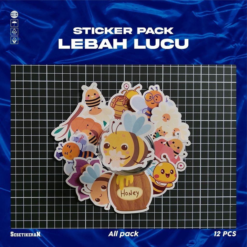 

COD✨ Sesetikeran Stiker Pack Lebah Lucu Untuk Koper Laptop Skateboard