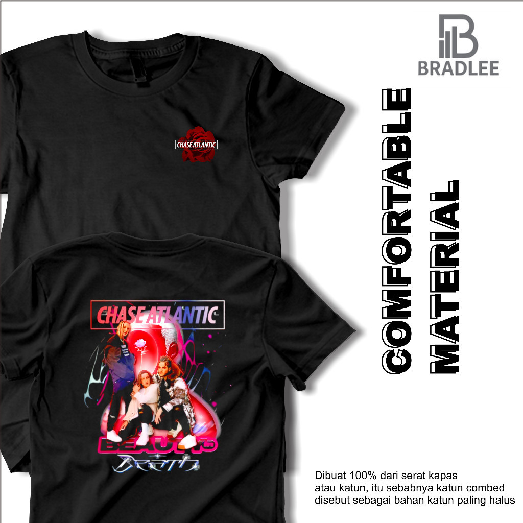 Kaos Distro Pria Original 100% Premium Terbaru 2023 Chase Atlantic Shirt Viral Brand  Bahan Katun Co