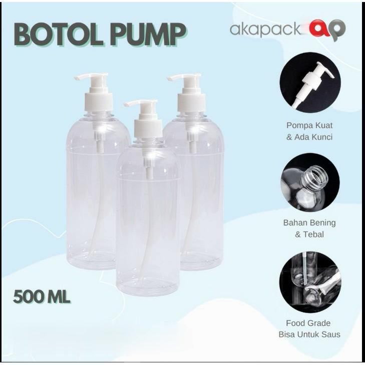 Botol Bening Pump uk 500ml / Minimal order 50pc / Botol Sabun