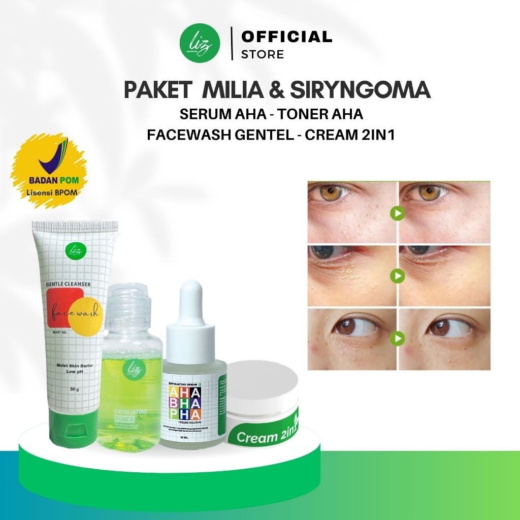 Terlaris Liz Skincare Paket Lengkap Khusus Milia Syringoma BPOM Ampuh Serum Cream Penghilang Milia B