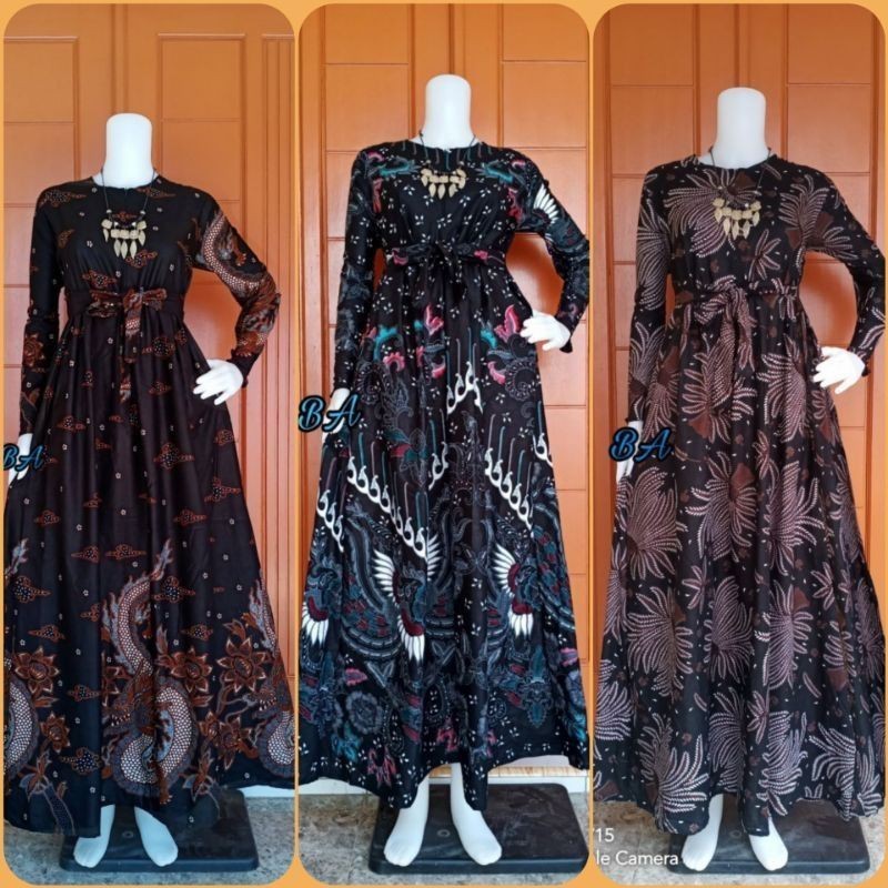 PREMIUM BERKUALITAS // Gamis Batik (COD) MANGGAR Gamis Batik Pesta Model Terbaru