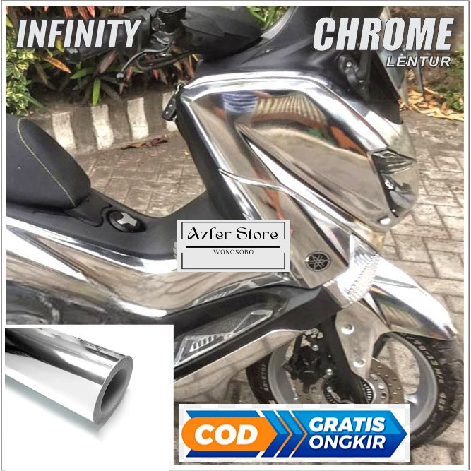 Stiker skotlet warna silver krom sticker chrome motor/mobil
